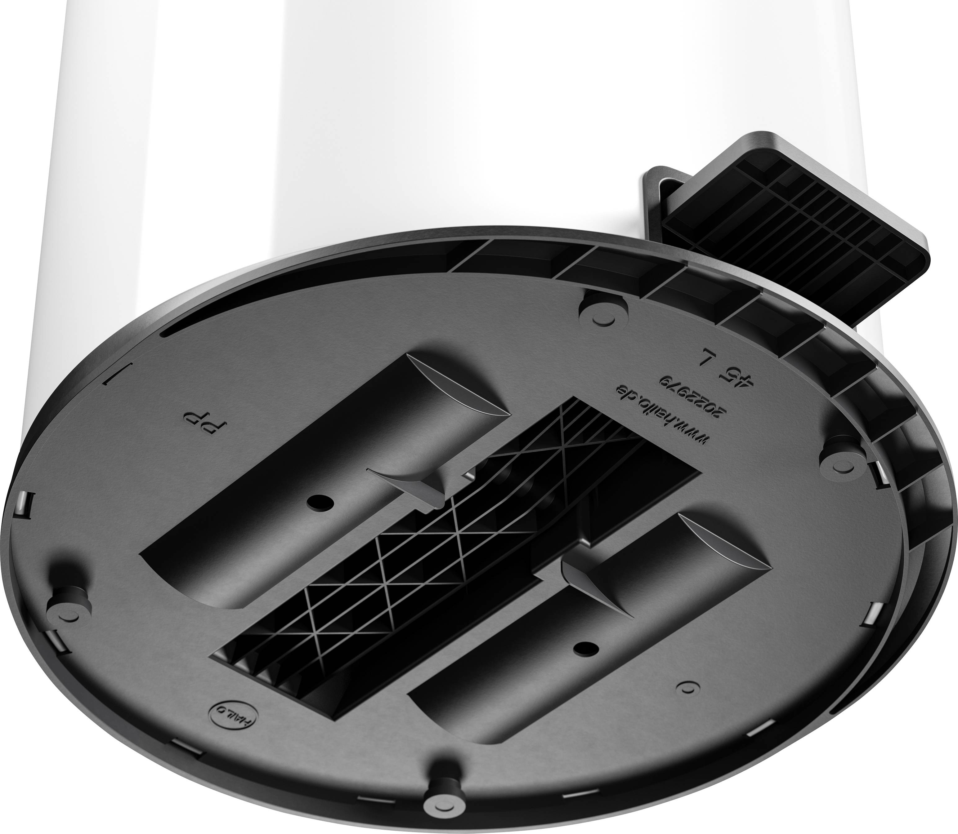 Hailo Pure XL 0545-030 Mülleimer 44 l Stahlblech (Ø x H) 450 mm x 700 mm Weiß Fuß-Tretmechanik, Selbstschließender Schwingdeckel 1 St.