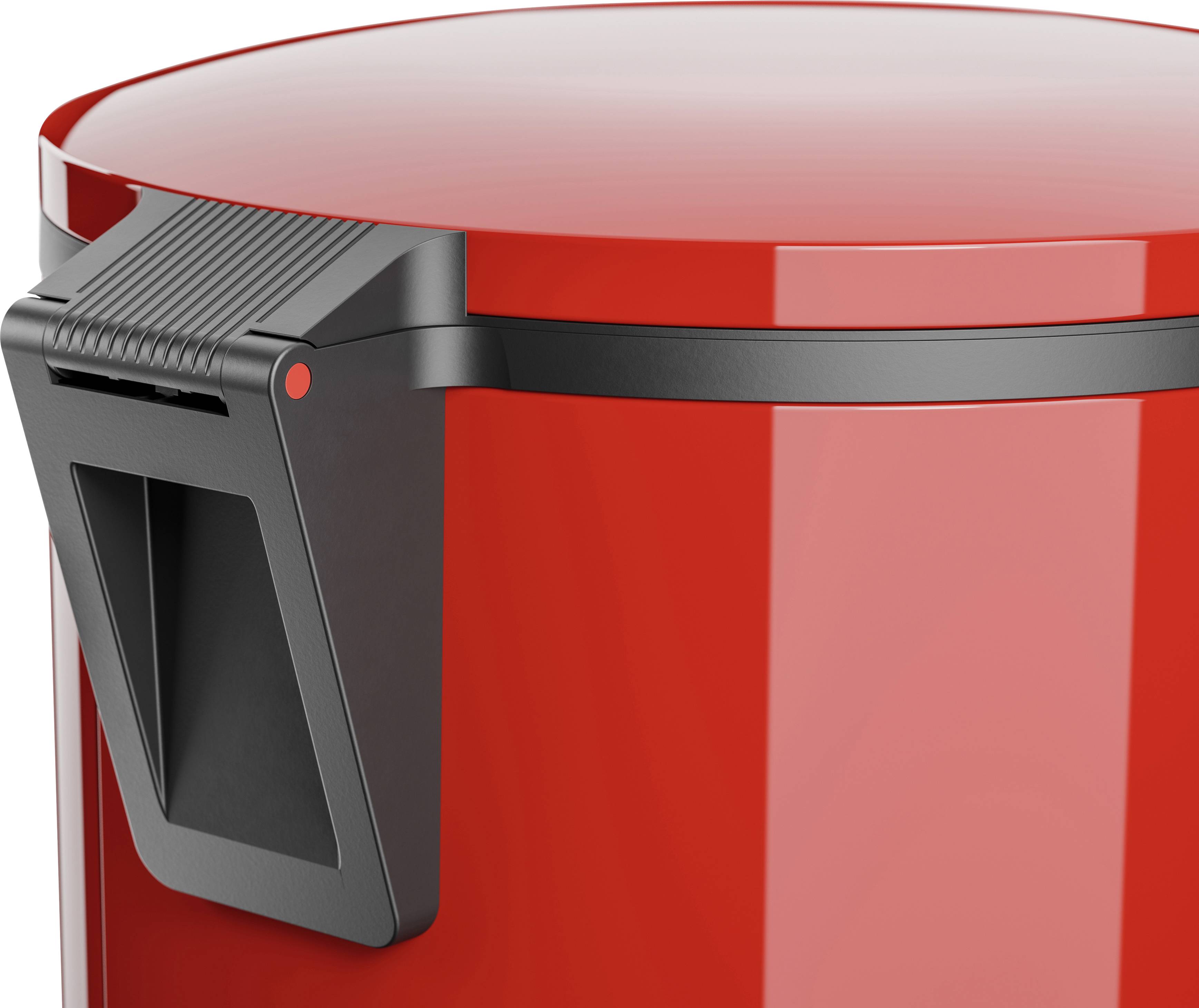 Hailo Pure XL 0545-040 Mülleimer 44 l Stahlblech (Ø x H) 450 mm x 700 mm Rot Fuß-Tretmechanik, Selbstschließender Schwingdeckel 1 St.