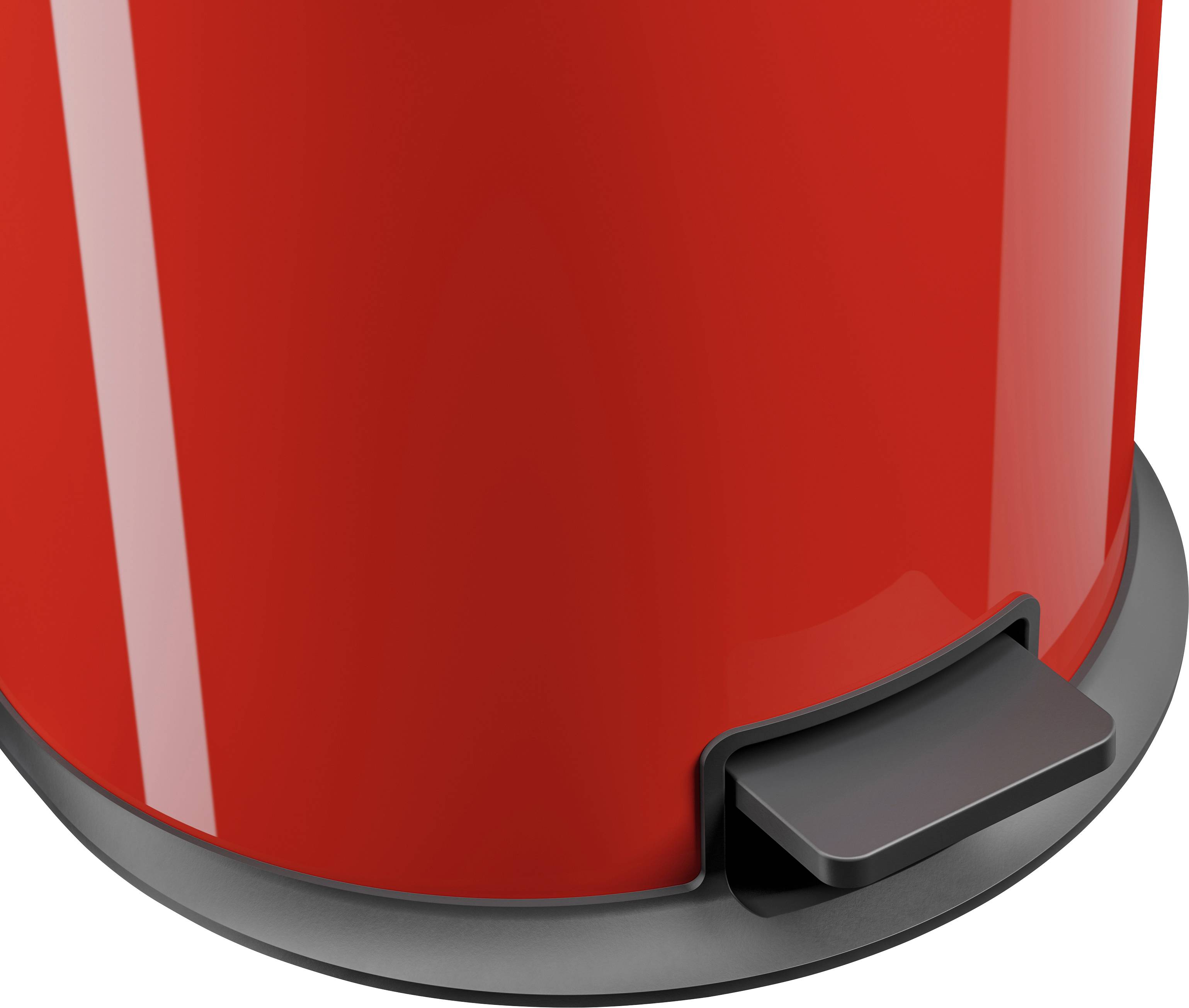Hailo Pure XL 0545-040 Mülleimer 44 l Stahlblech (Ø x H) 450 mm x 700 mm Rot Fuß-Tretmechanik, Selbstschließender Schwingdeckel 1 St.