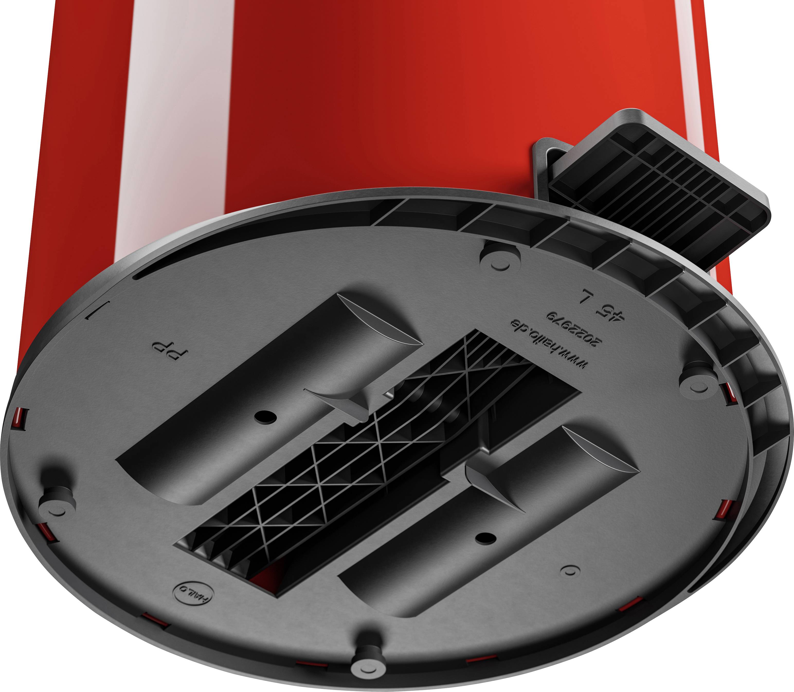 Hailo Pure XL 0545-040 Mülleimer 44 l Stahlblech (Ø x H) 450 mm x 700 mm Rot Fuß-Tretmechanik, Selbstschließender Schwingdeckel 1 St.