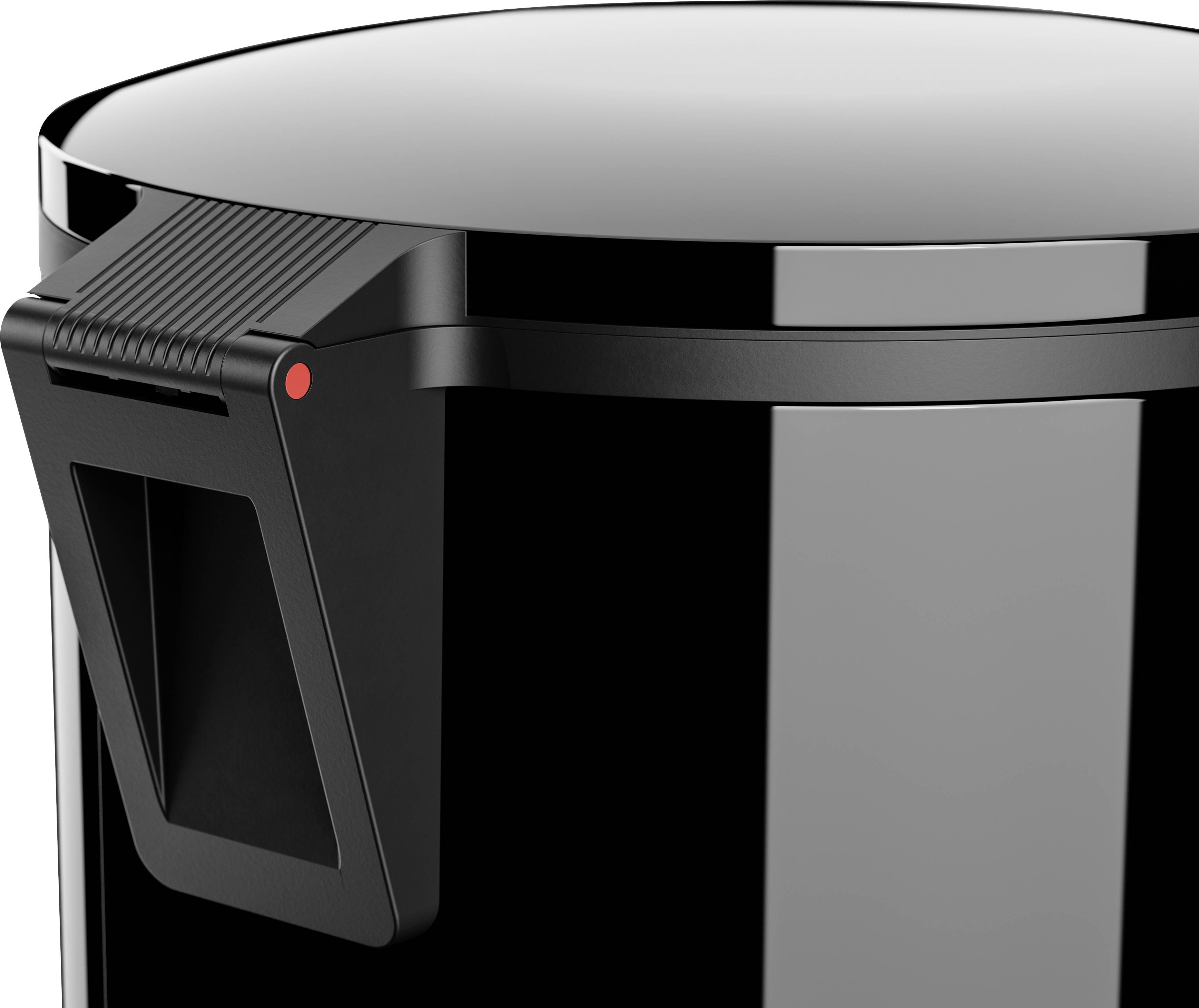 Hailo Pure XL 0545-060 Mülleimer 44 l Stahlblech (Ø x H) 450 mm x 700 mm Schwarz Fuß-Tretmechanik, Selbstschließender Schwingdeckel 1 St.