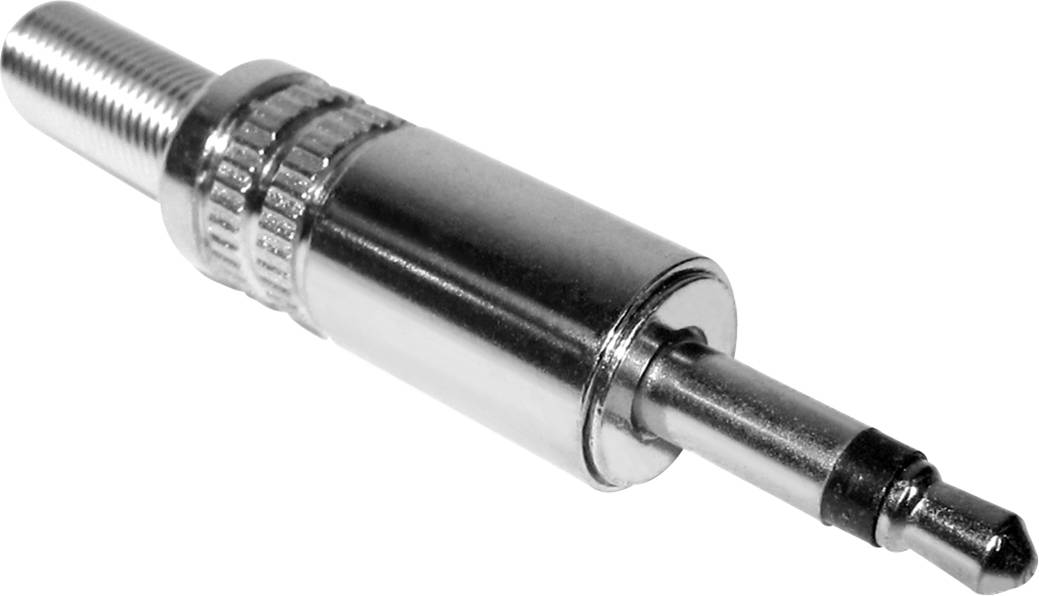 Steckeradapter aus Metall mit einem 3,5-mm-Klinkenstecker.