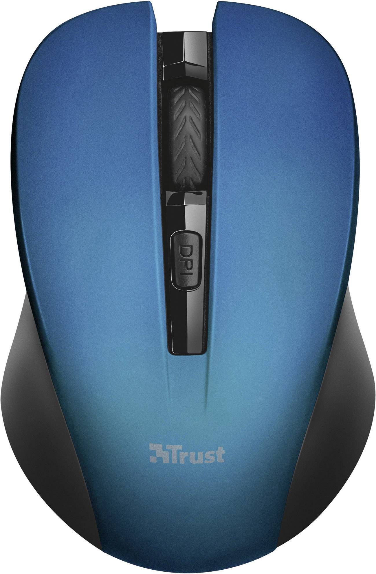 Trust Mydo Silent Click Maus Funk Optisch Blau 4 Tasten 1800 dpi