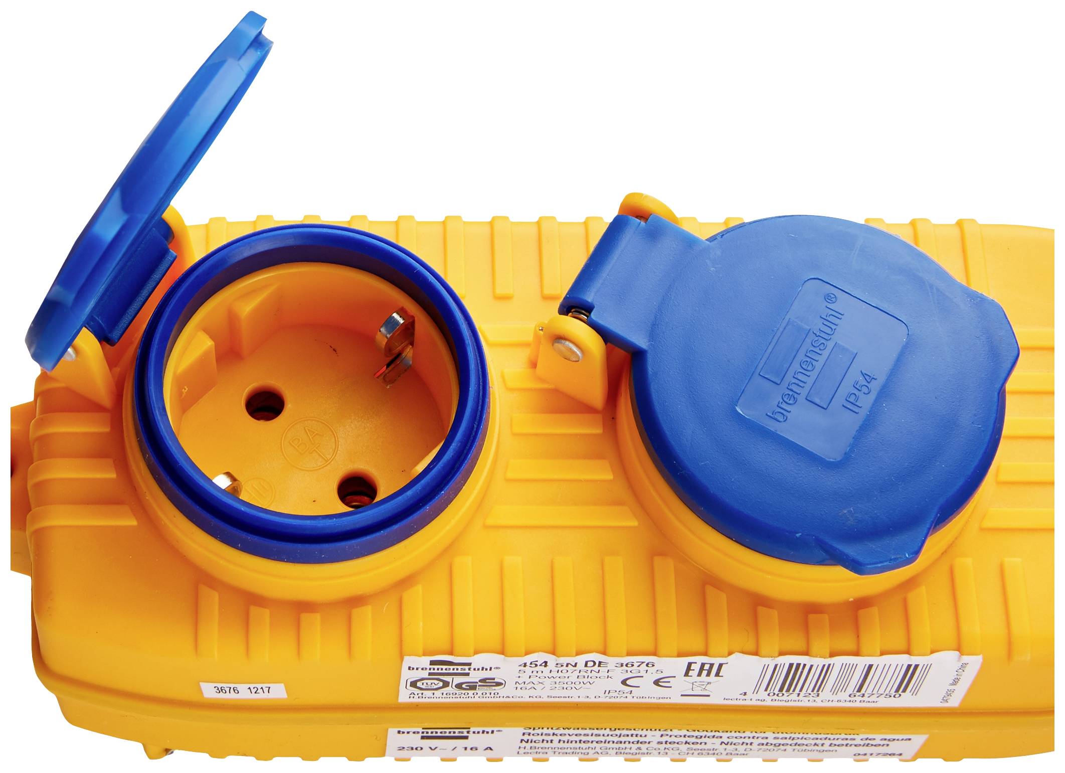 Brennenstuhl 1169200010 Steckdosenleiste ohne Schalter Gelb