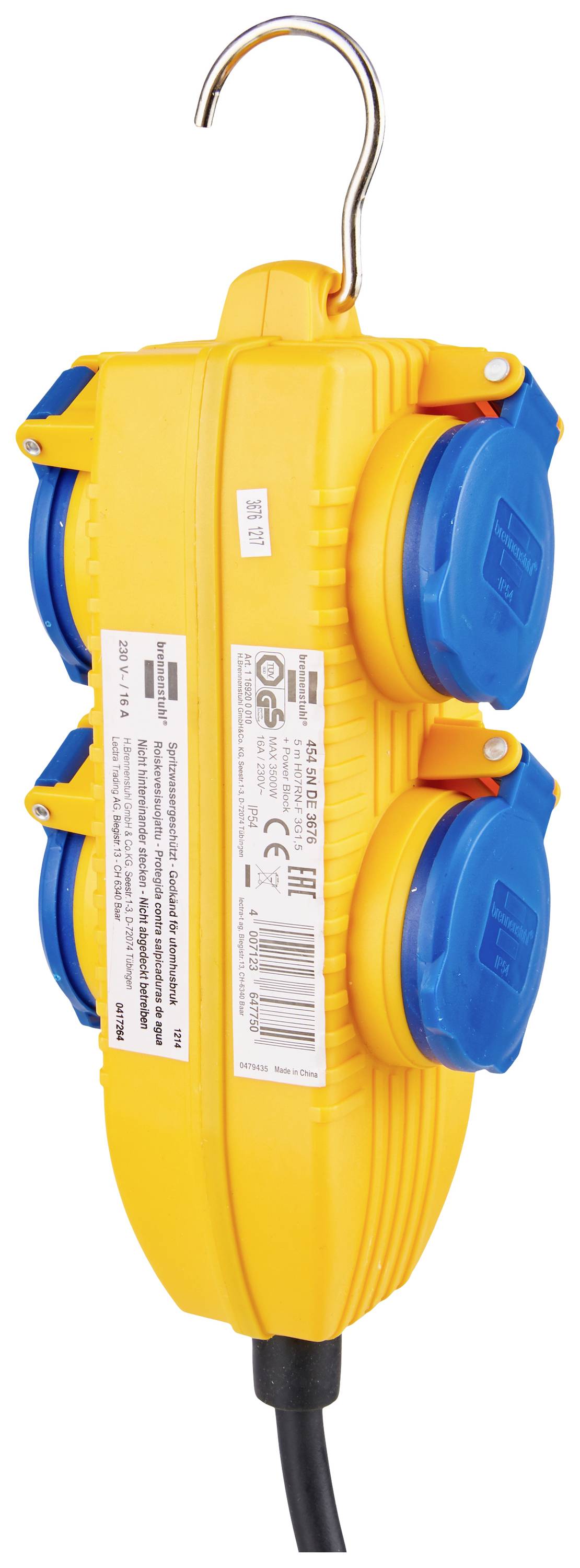 Brennenstuhl 1169200010 Steckdosenleiste ohne Schalter Gelb