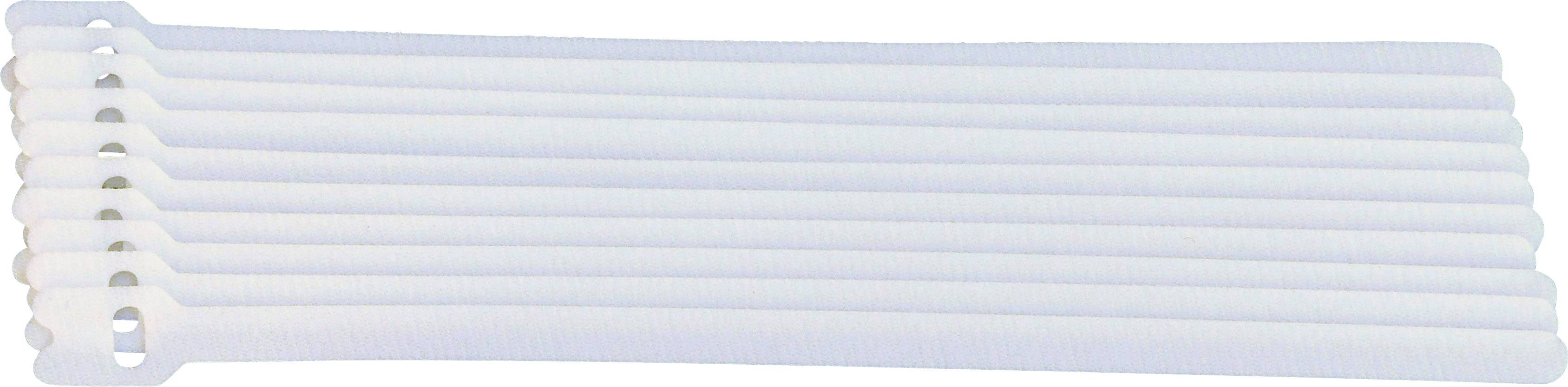 TRU Components 801-010-Bag Klettkabelbinder zum Bündeln Haft- und Flauschteil Weiß 10St.