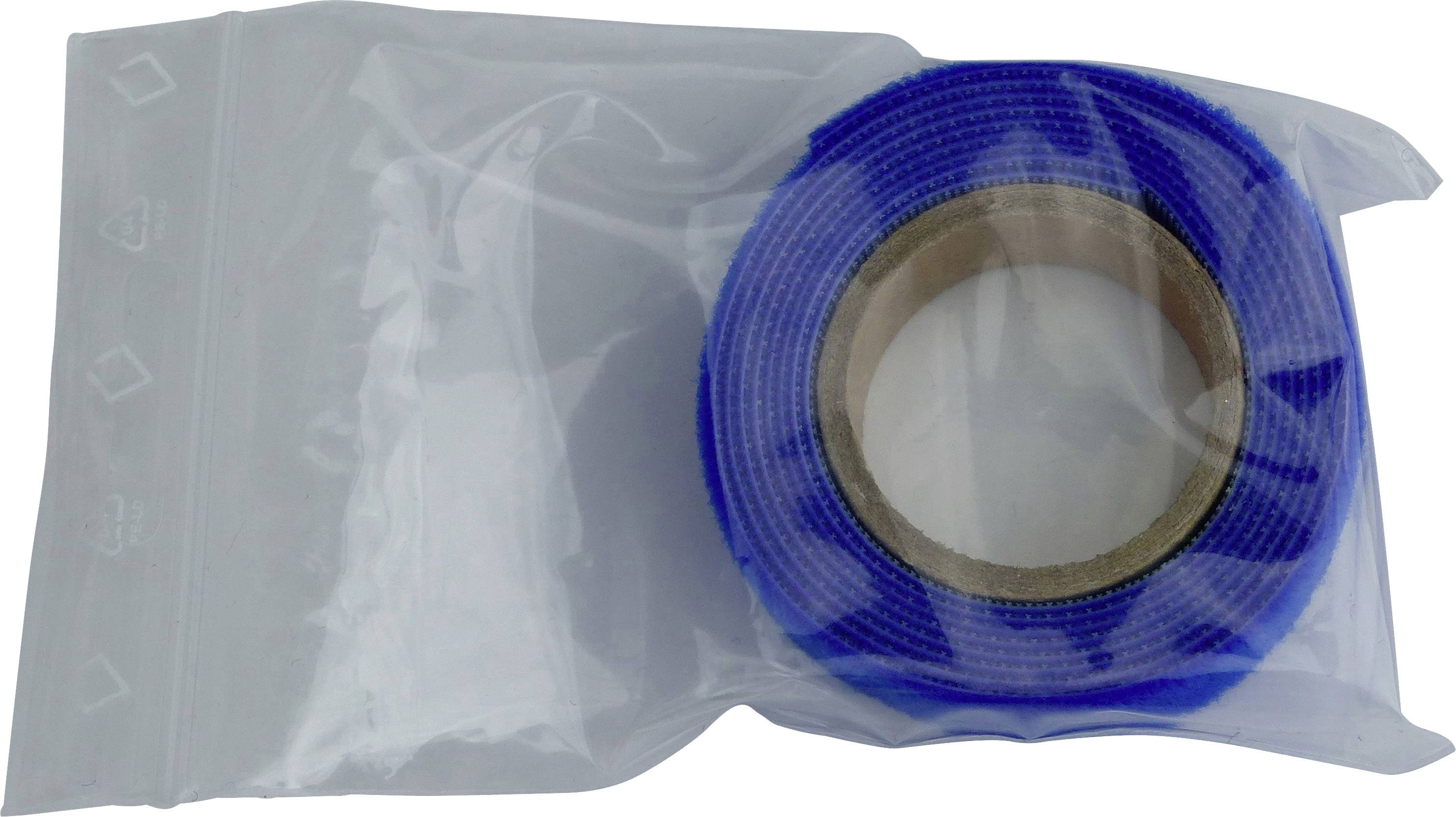 TRU Components 910-131-Bag Klettband zum Bündeln Haft- und Flauschteil (L x B) 1000mm x 20mm Blau 1m