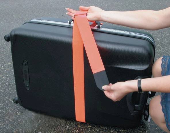 TRU Components 922-0426-Bag Klett-Kofferband mit Gurt Haft- und Flauschteil Blau 1St.