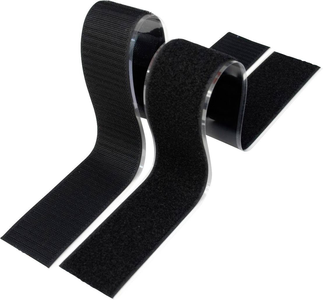 TRU Components 919-9999-Bag Klettband zum Aufkleben Haft- und Flauschteil Schwarz 1 Paar