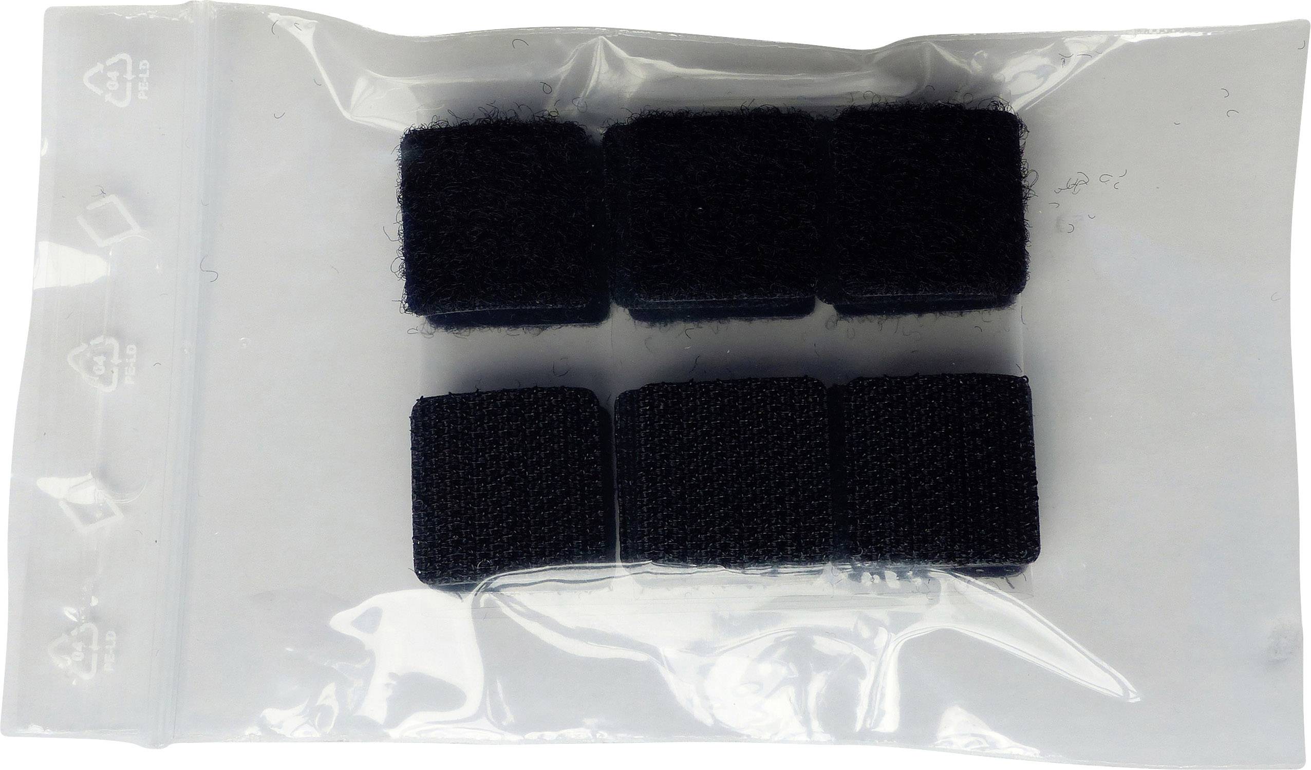 TRU Components 682-330-Bag Klettquadrate zum Aufkleben Haft- und Flauschteil (L x B) 20mm x 20mm Schwarz 8 Paar