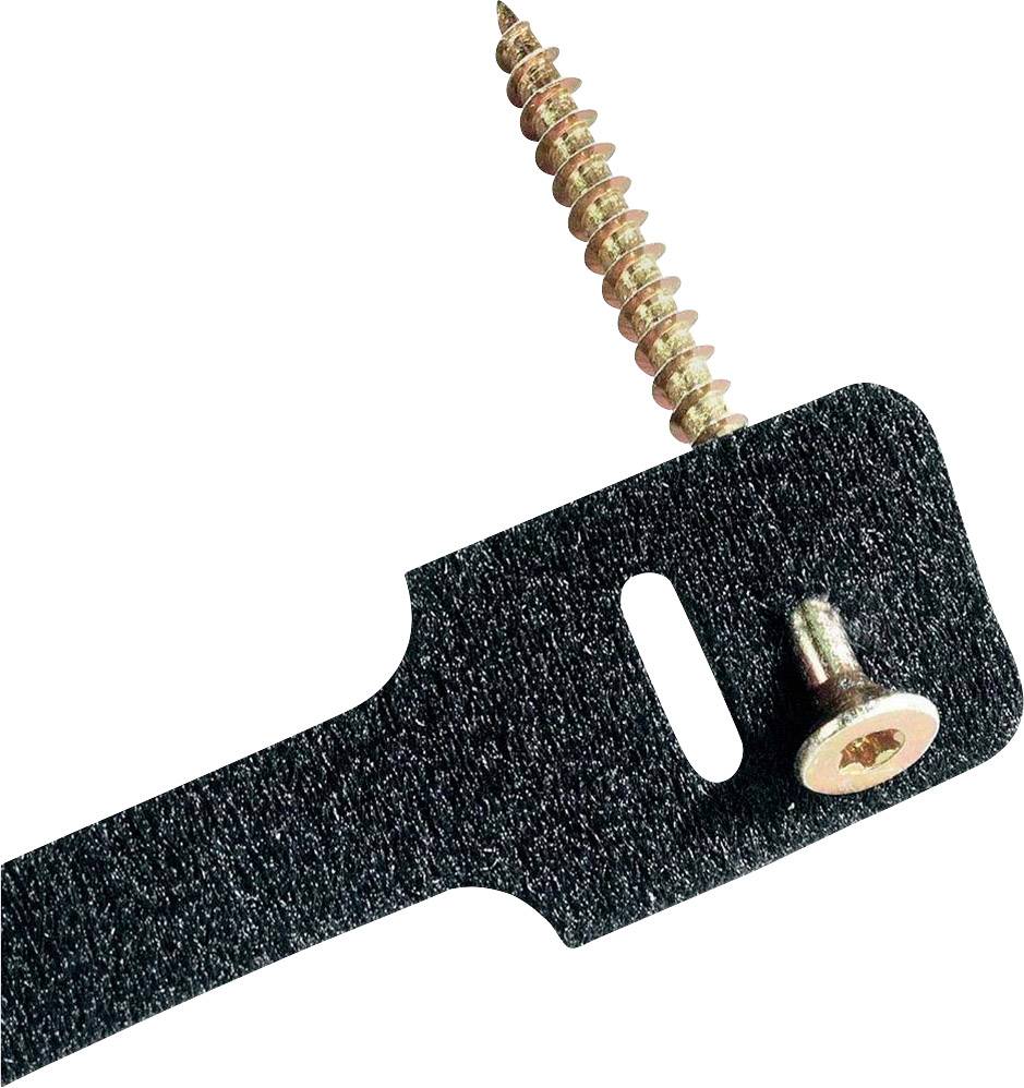 TRU Components 894-008-Bag Klettkabelbinder zum Anschrauben Haft- und Flauschteil (L x B) 225mm x 13mm 10St.