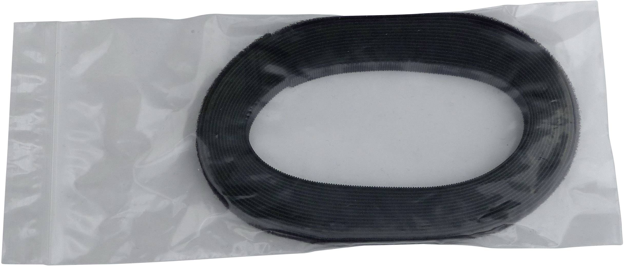 TRU Components 696-330-Bag Klettband zum Bündeln Haft- und Flauschteil (L x B) 5000mm x 10mm Schwarz 5m