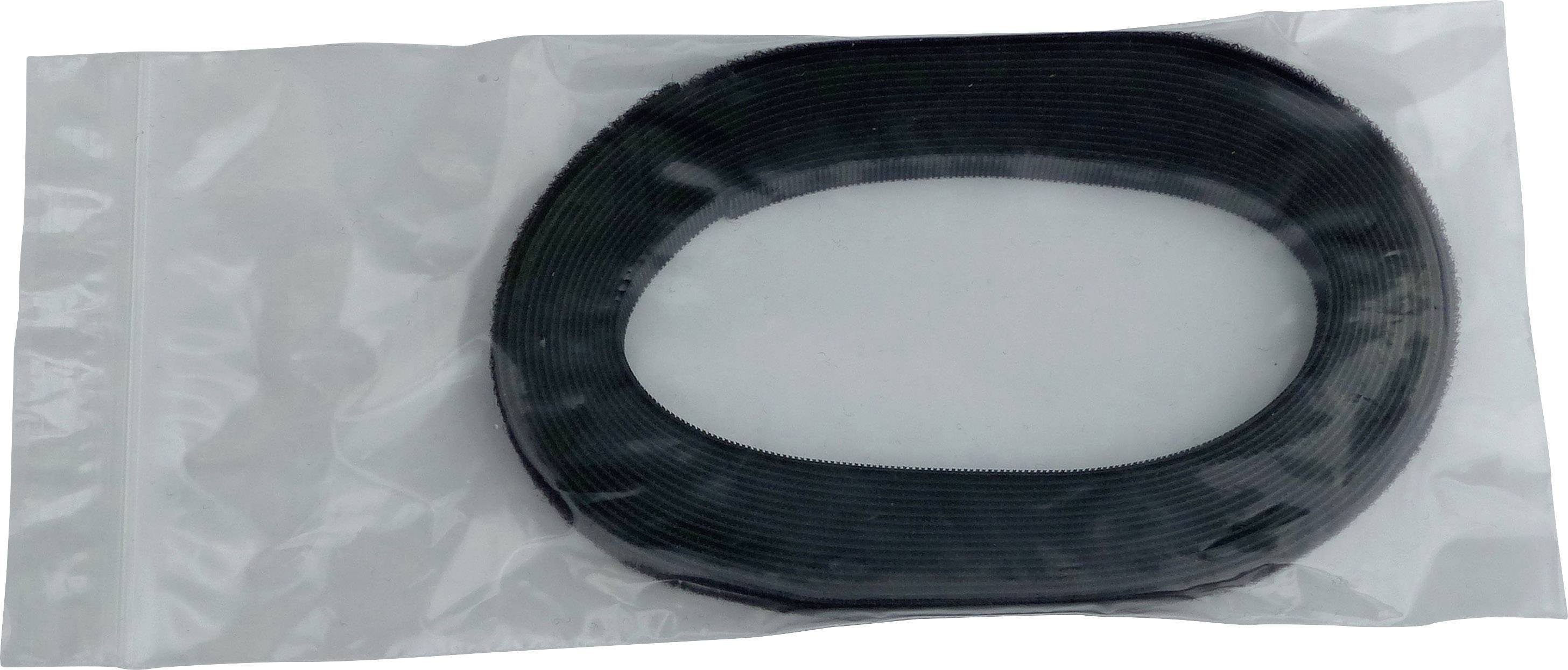 TRU Components 696-330-Bag Klettband zum Bündeln Haft- und Flauschteil (L x B) 5000mm x 10mm Schwarz 5m