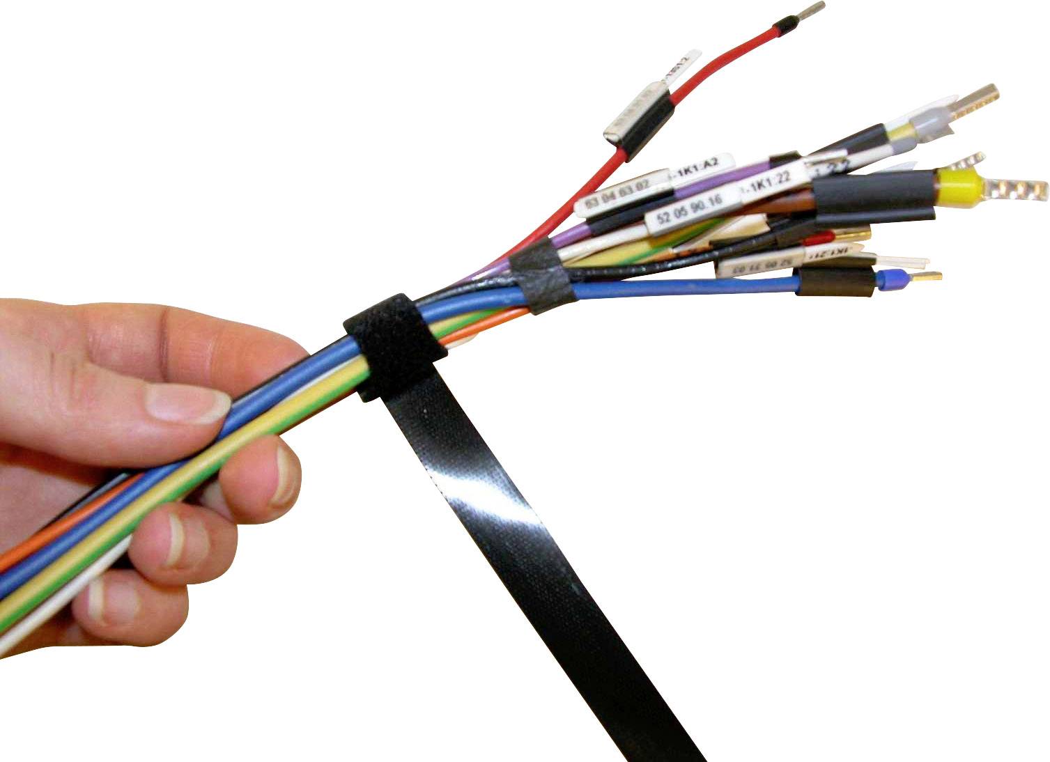 TRU Components 801-330-Bag Klettkabelbinder zum Bündeln Haft- und Flauschteil Schwarz 10St.