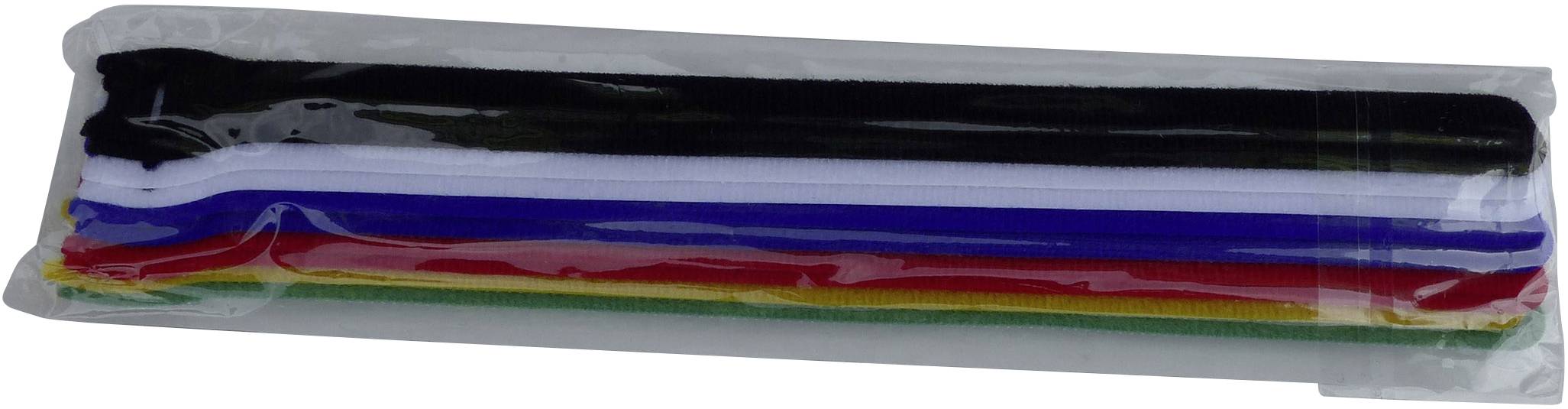 TRU Components 804-06-Bag Klettkabelbinder zum Bündeln Haft- und Flauschteil (L x B) 250mm x 13mm Bunt 10St.