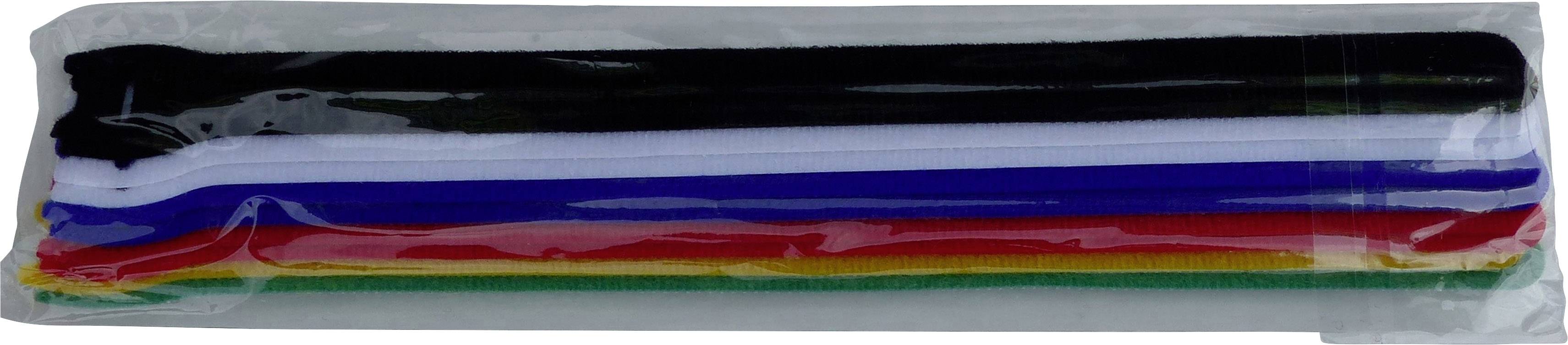 TRU Components 804-06-Bag Klettkabelbinder zum Bündeln Haft- und Flauschteil (L x B) 250mm x 13mm Bunt 10St.