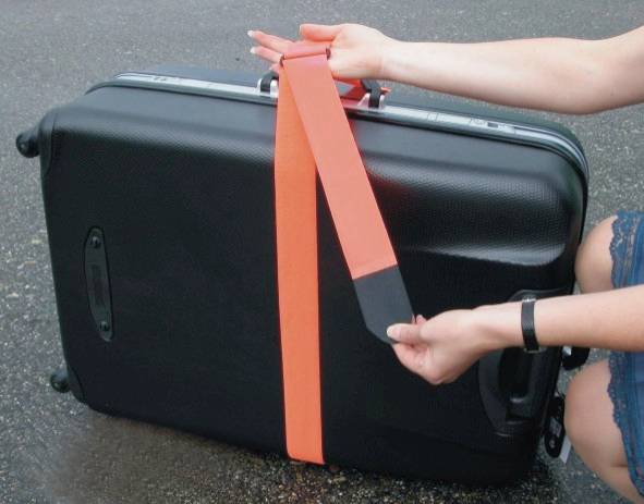 TRU Components 922-1319-Bag Klett-Kofferband mit Gurt Haft- und Flauschteil Orange 1St.