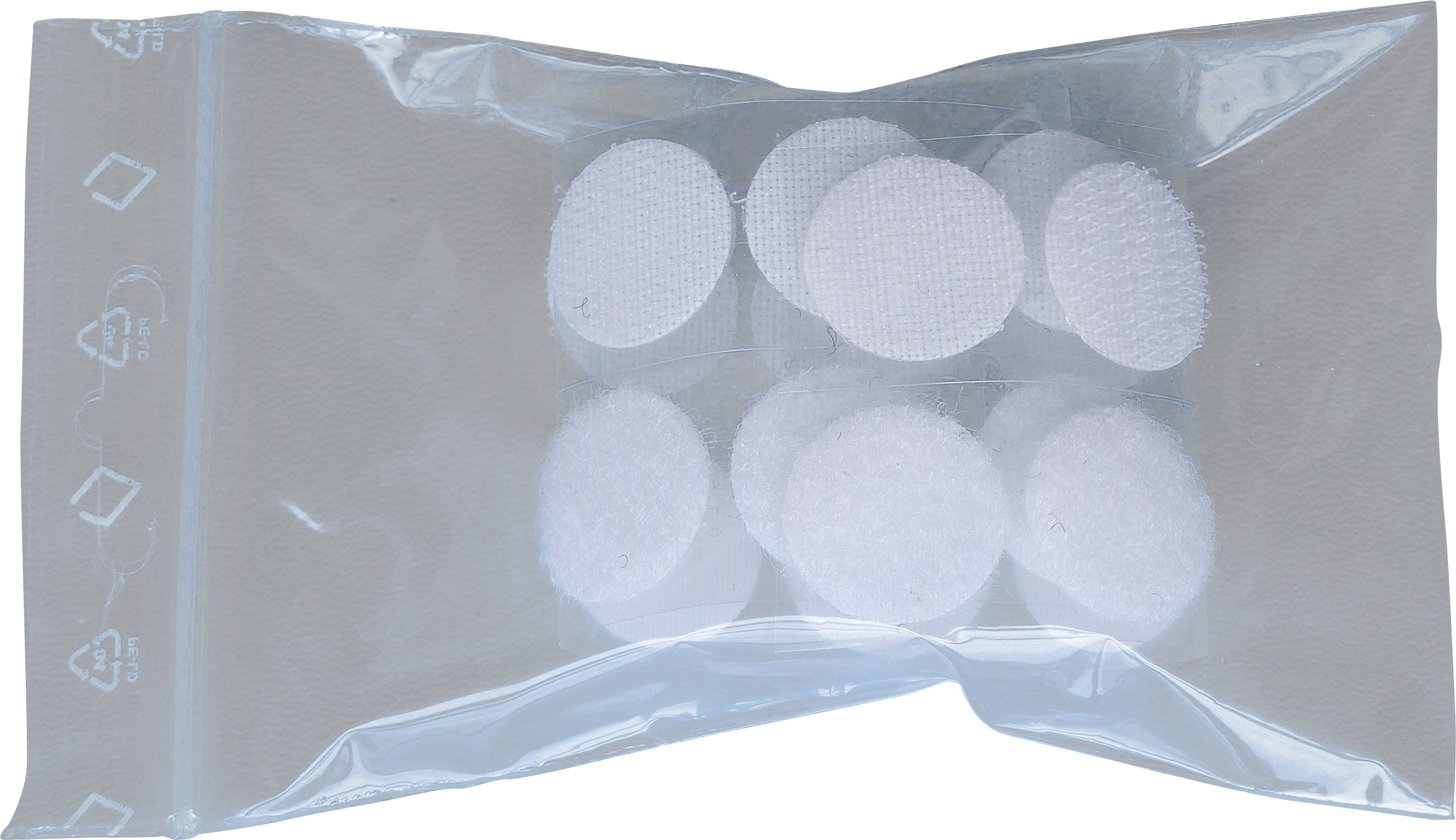 TRU Components 685-010-Bag Klettpunkte zum Aufkleben Haft- und Flauschteil (Ø) 20mm Weiß 8 Paar