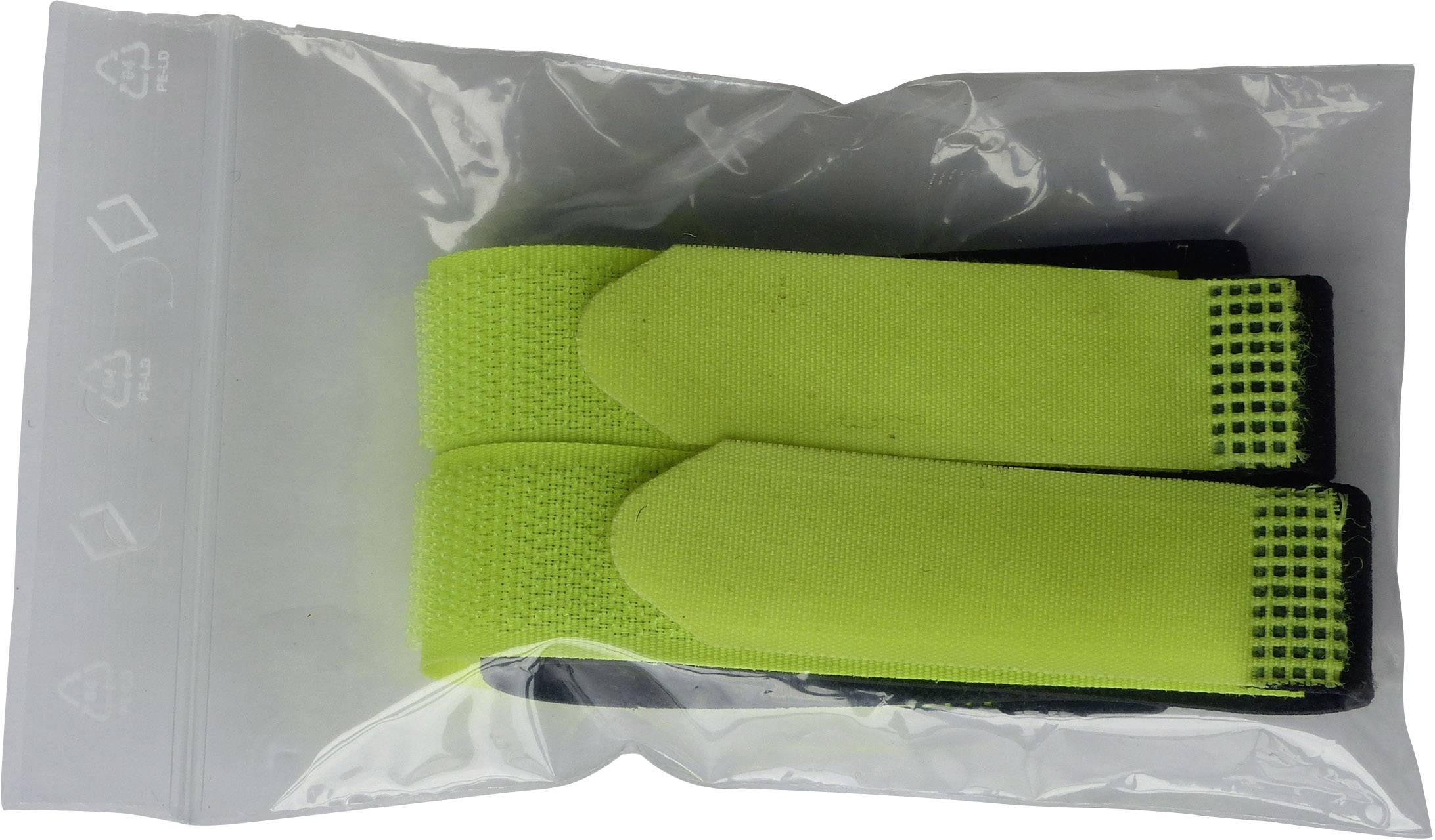 TRU Components 693-656-Bag Klettband mit Gurt Haft- und Flauschteil (L x B) 400mm x 20mm Schwarz, Gelb 2St.