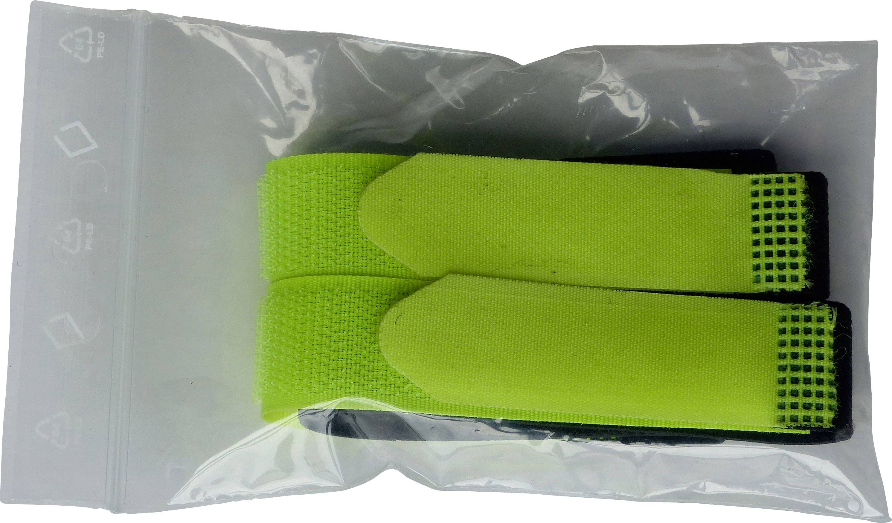 TRU Components 693-656-Bag Klettband mit Gurt Haft- und Flauschteil (L x B) 400mm x 20mm Schwarz, Gelb 2St.