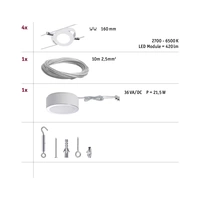 Paulmann RoundMc 50107 Seil-Komplettsystem LED fest eingebaut 16W LED Weiß (matt) Paulmann RoundMc 50107 Seil-Komplettsystem LED fest eingebaut 16W LED Weiß (matt)
