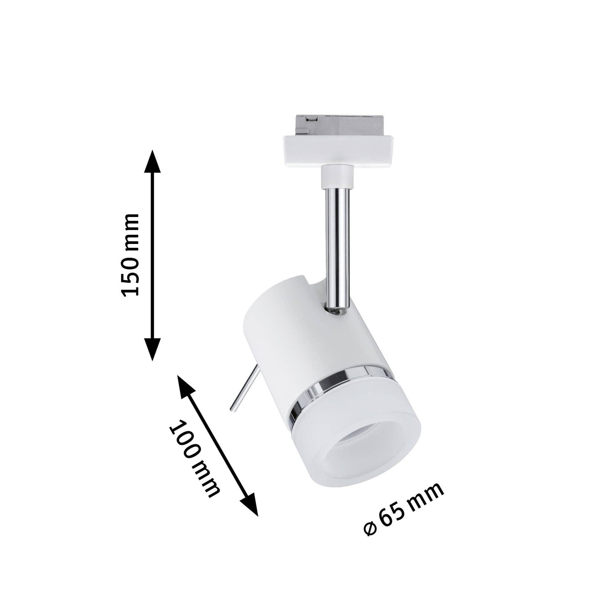 Paulmann Pipe Hochvolt-Schienensystem-Leuchte URail GU10 10W LED Weiß, Chrom