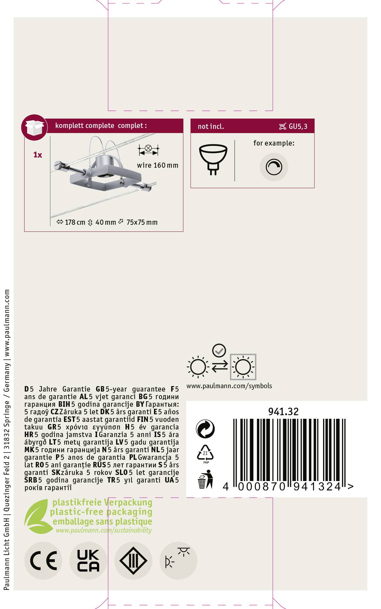 Paulmann Niedervolt-Seilsystem-Leuchte Universell GU5.3 10 W LED Chrom (matt)