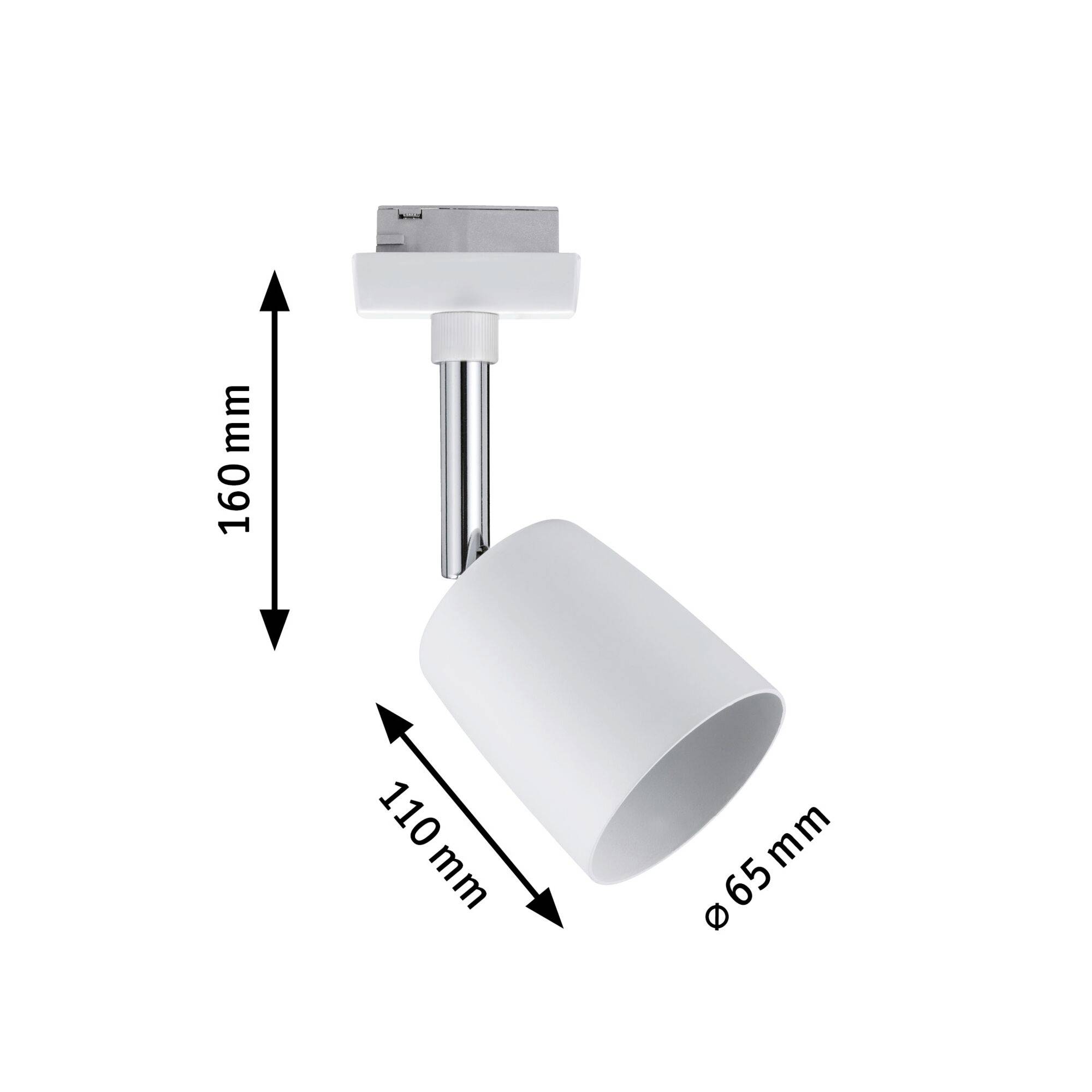 Paulmann Cover Hochvolt-Schienensystem-Leuchte URail GU10 10W LED Weiß, Chrom