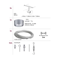 Paulmann Sheela 94136 Seil-Basissystem GU5.3 50W LED Chrom (matt), Opal Paulmann Sheela 94136 Seil-Basissystem GU5.3 50W LED Chrom (matt), Opal