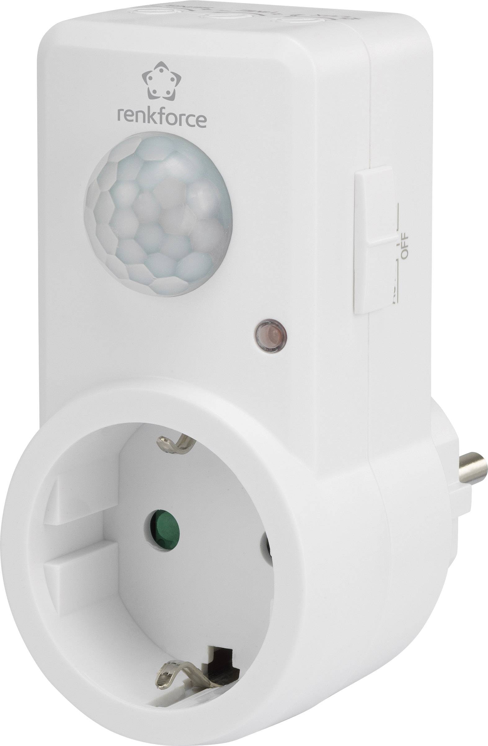 Renkforce 1588385 Zwischenstecker PIR-Bewegungsmelder 120° Weiß IP20