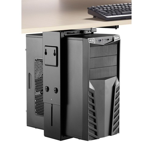 SpeaKa Professional PC Halterung Untertisch, Vertikal SP-6353552 Schwarz Belastbar bis=10kg