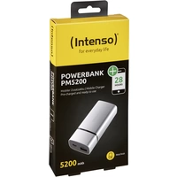 Intenso PM5200 Powerbank 5200 mAh Li-Ion Silber Statusanzeige Intenso PM5200 Powerbank 5200 mAh Li-Ion Silber Statusanzeige