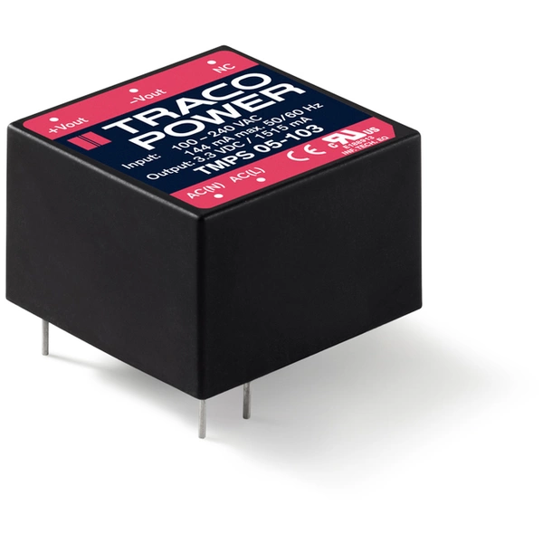 TracoPower TMPS 05-115 AC/DC-Printnetzteil 15 V/DC 0.33 A 5 W TracoPower TMPS 05-115 AC/DC-Printnetzteil 15 V/DC 0.33 A 5 W