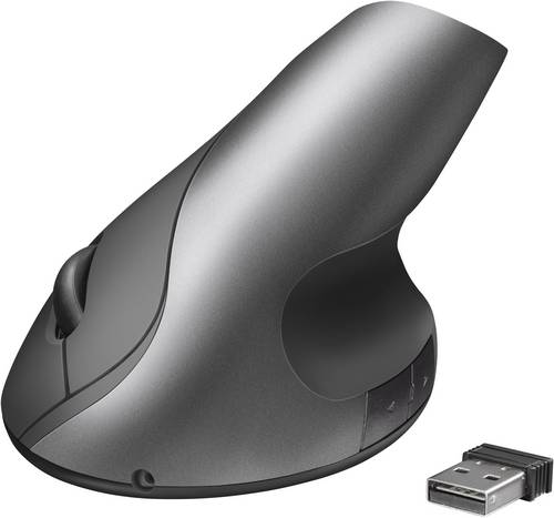 Trust Varo Funk Maus Optisch Ergonomisch, Wiederaufladbar Schwarz, Grau