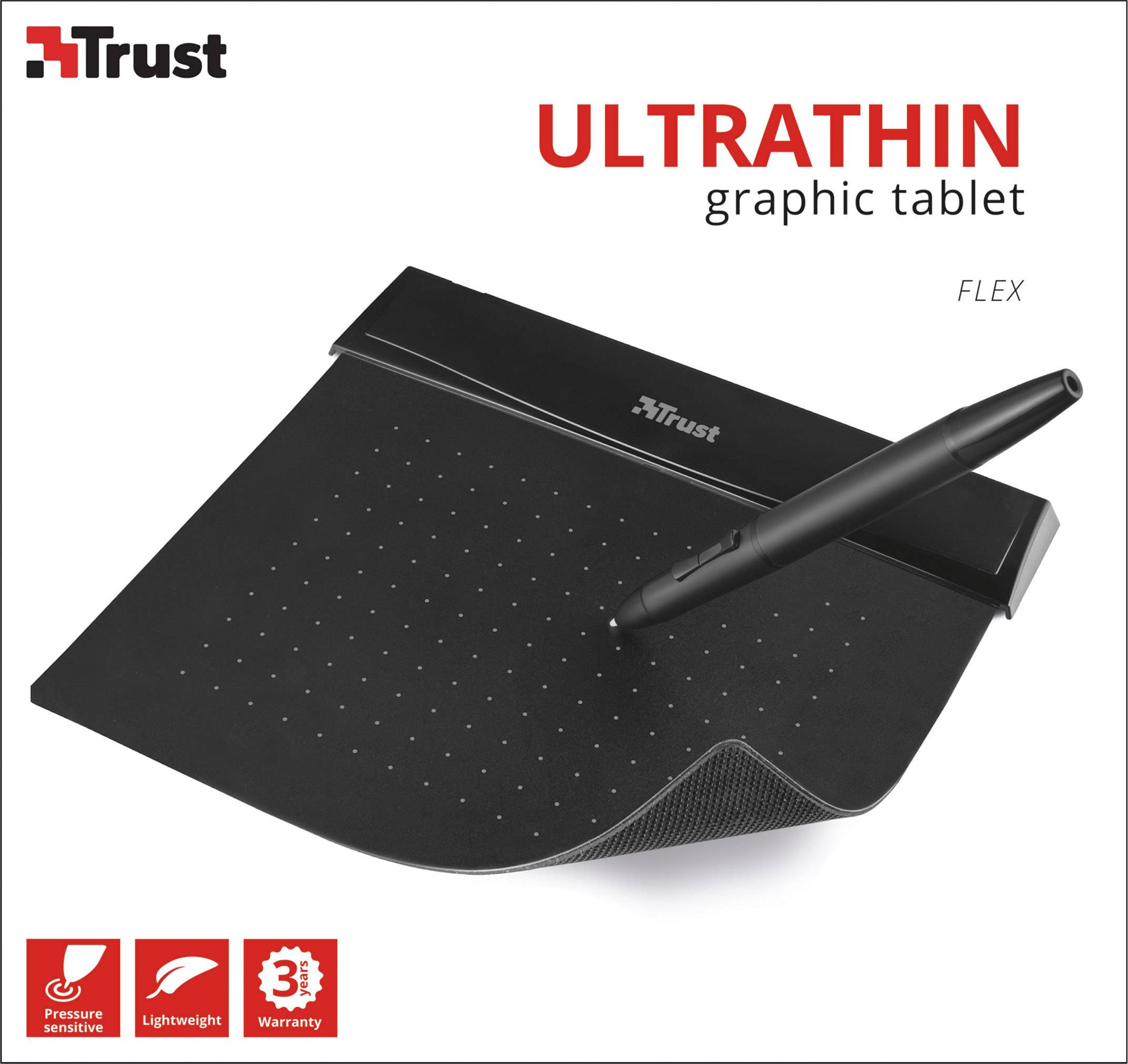 Trust Flex Design Tablet USB Grafiktablett Schwarz