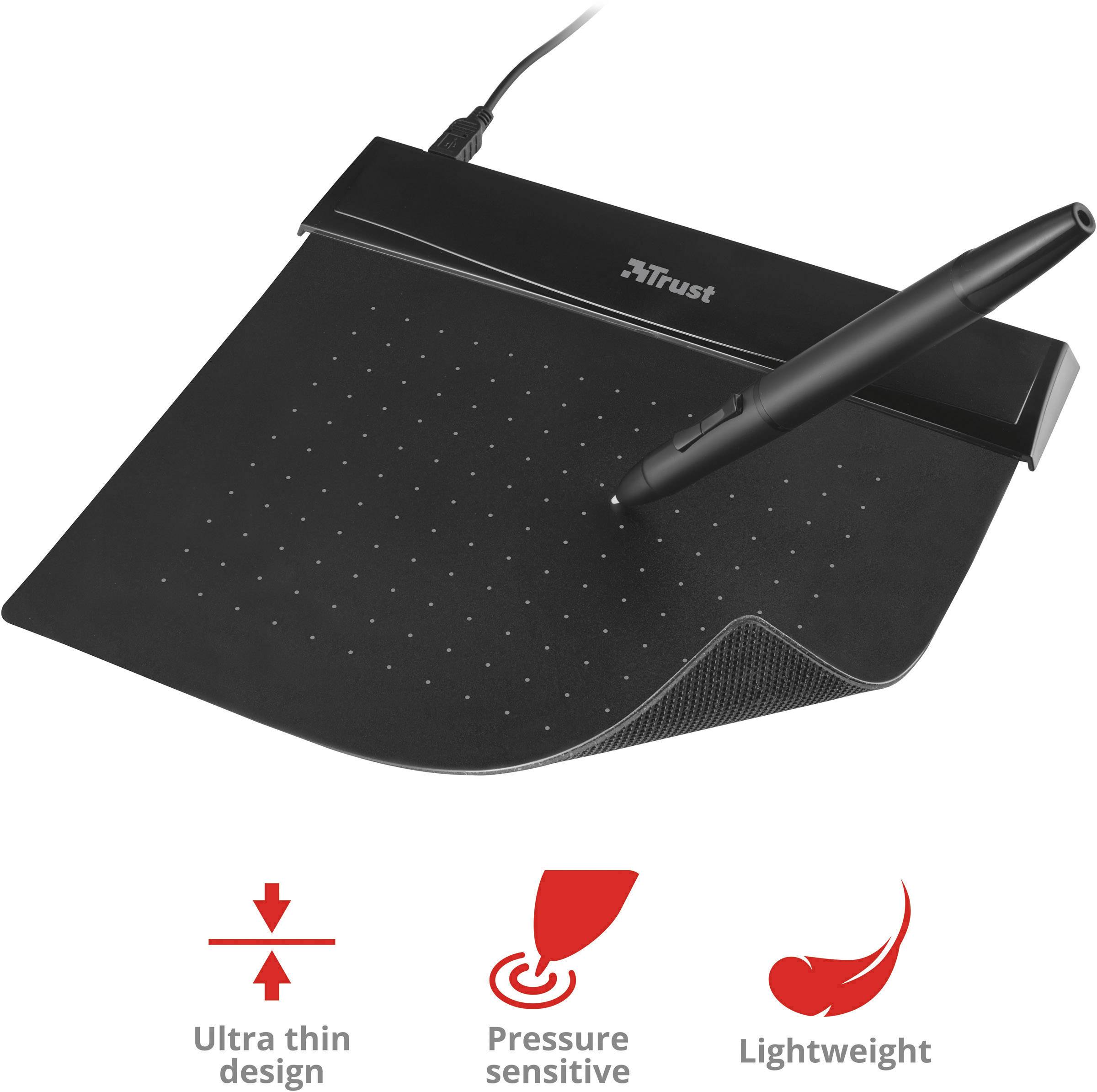 Trust Flex Design Tablet USB Grafiktablett Schwarz
