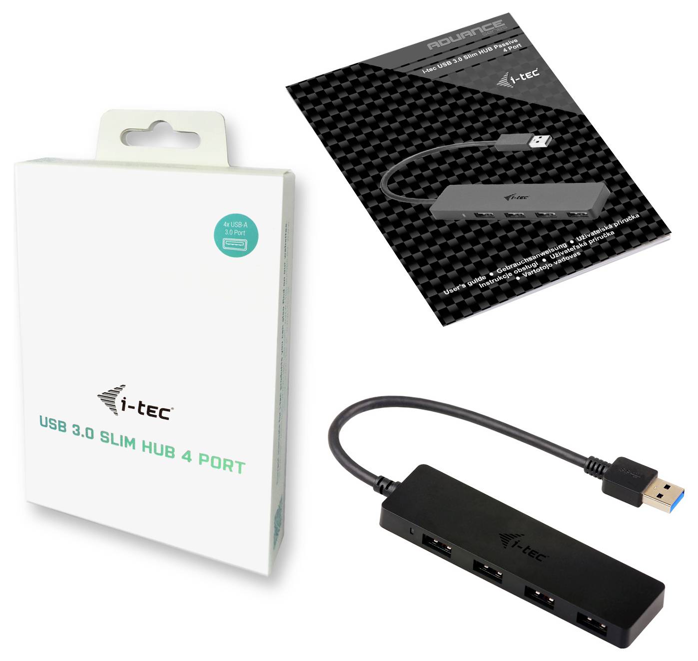 i-tec U3HUB404 USB-Hub 4 Port USB-A USB 3.0 5 GBit/s Schwarz USB 3.0 Slim Passive HUB 4 Port