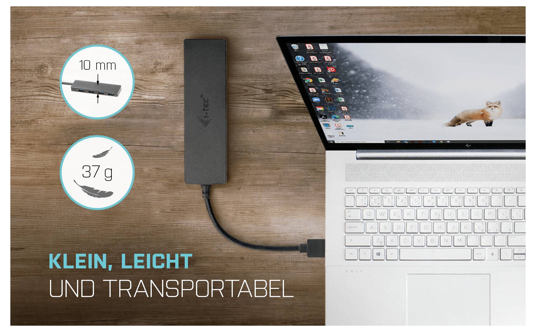 i-tec U3HUB404 USB-Hub 4 Port USB-A USB 3.0 5 GBit/s Schwarz USB 3.0 Slim Passive HUB 4 Port