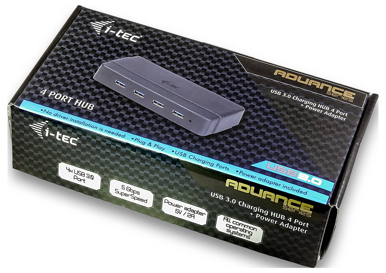 USB 3.0-Ladehub mit 4 Anschlüssen von i-tec. Funktionen: Plug & Play, SuperSpeed, Netzteil im Lieferumfang enthalten. Kompatibel mit allen gängigen Betriebssystemen.