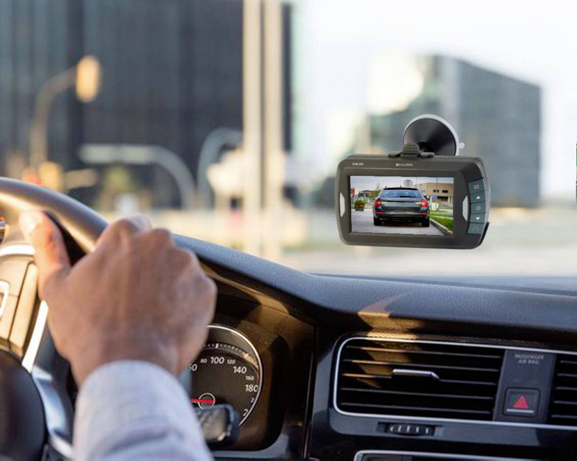 Caliber Funk-Rückfahrvideosystem 2 Kamera-Eingänge, Automatischer Weißabgleich, Blende F2.0, Frei verstellbare Kugelkamera, IR-Zusatzlicht, neigba