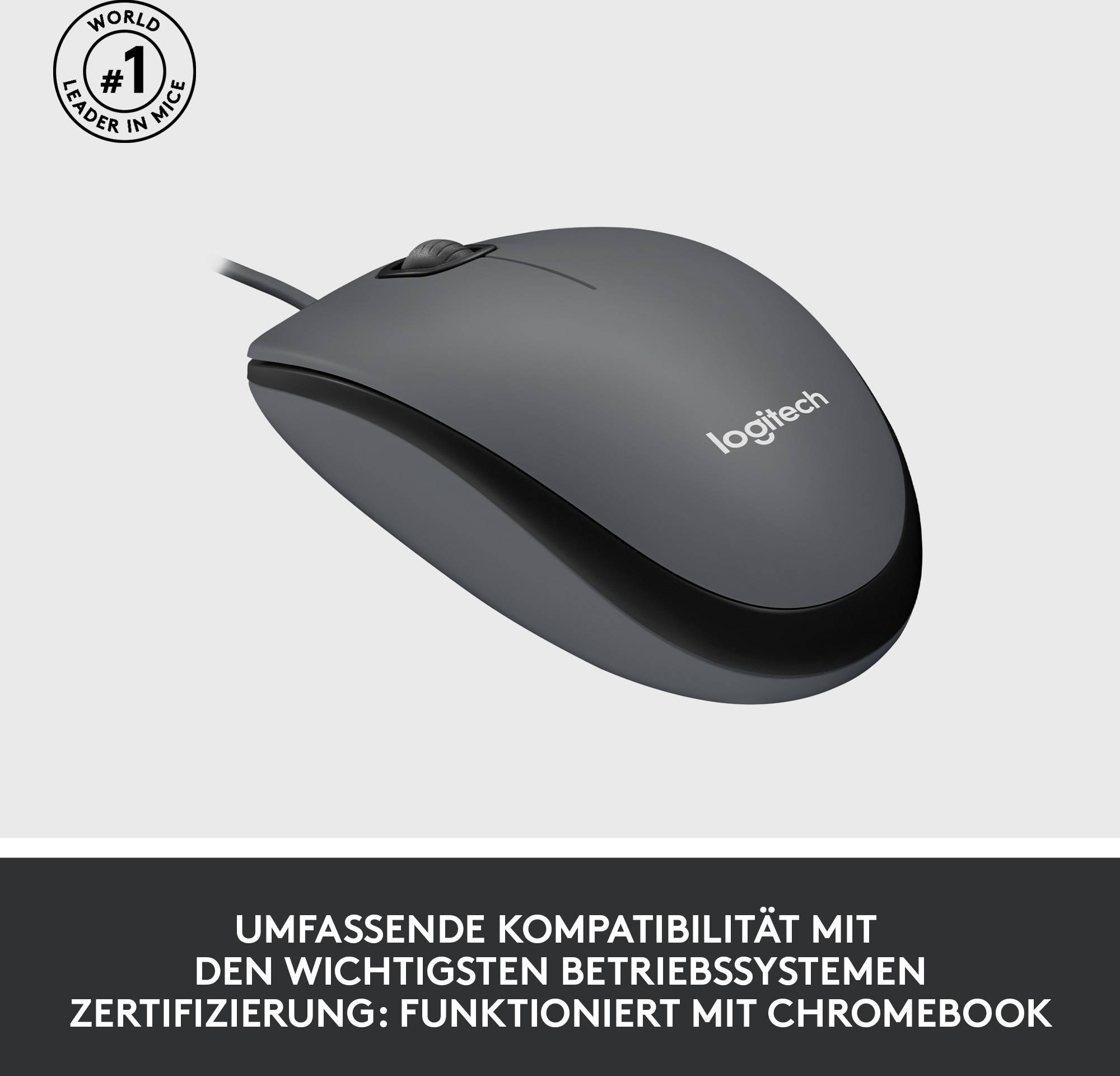 Logitech M100 Maus USB Optisch Schwarz 3 Tasten 1000 dpi