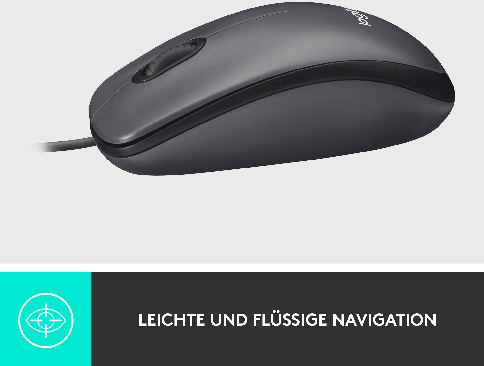 Logitech M100 Maus USB Optisch Schwarz 3 Tasten 1000 dpi