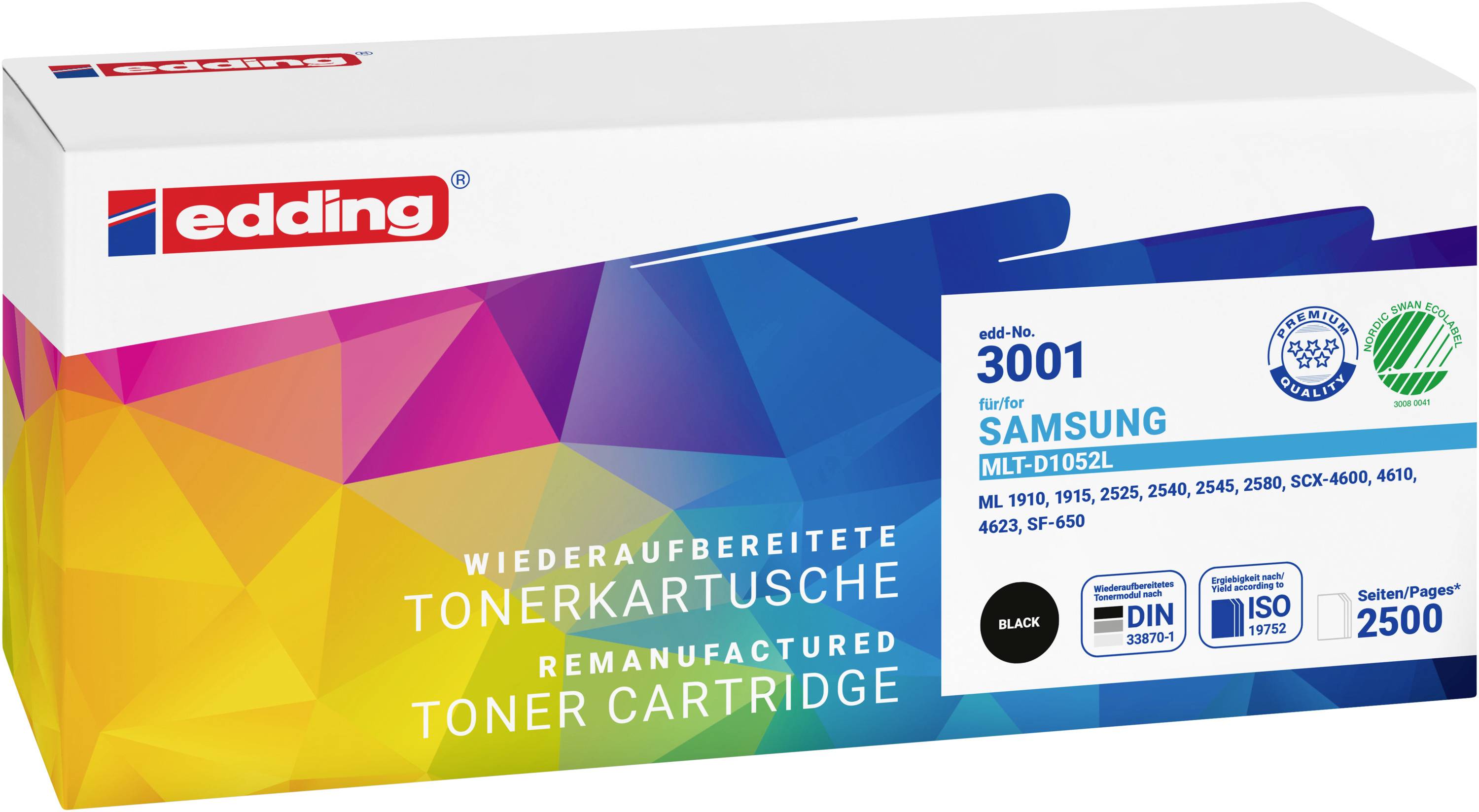 Edding Toner ersetzt Samsung MLT-D1052L Kompatibel Schwarz 2500 Seiten EDD-3001