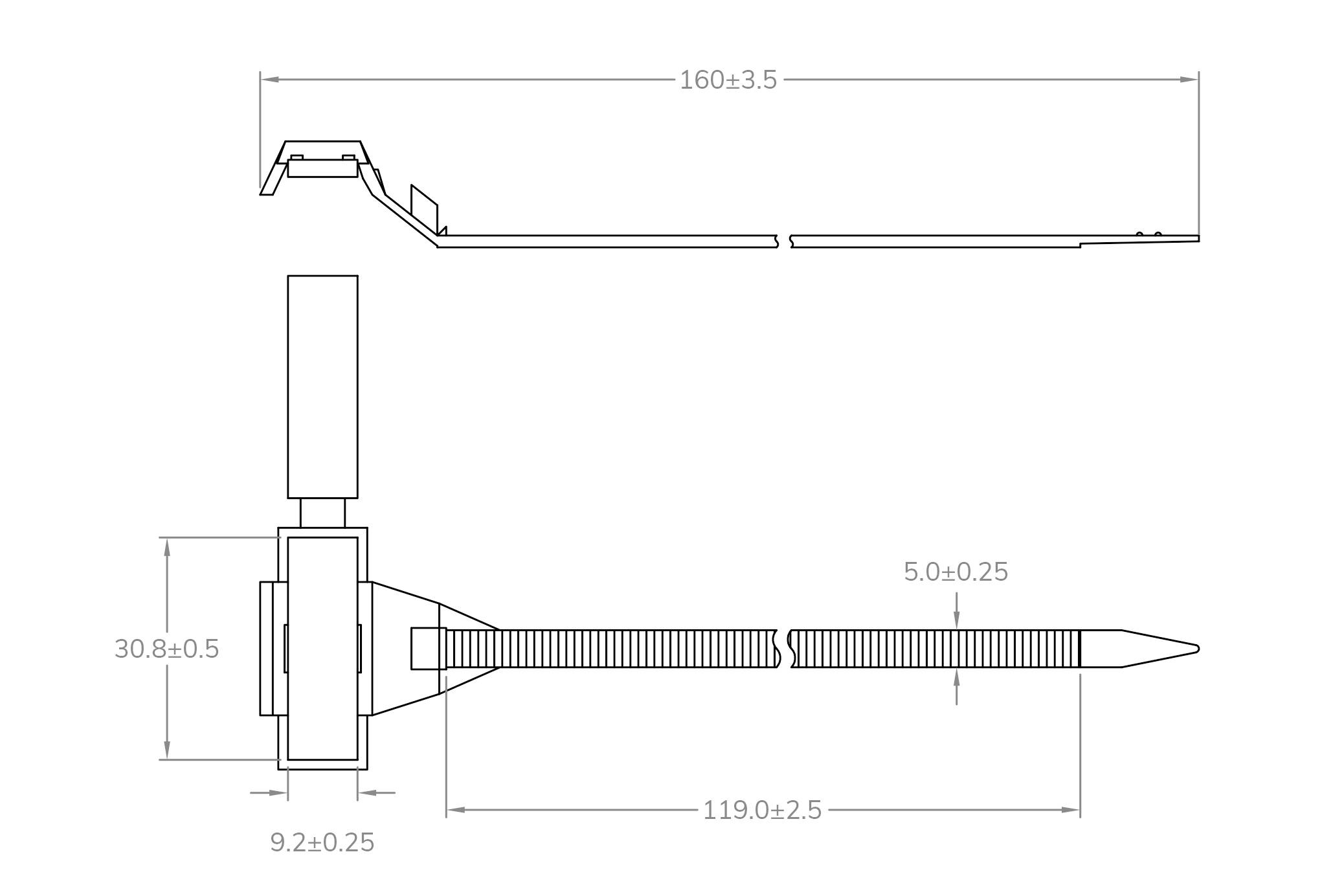 TRU Components 1593122 TC-PMT150203 Zeichenträger mit Kabelbinder Montage-Art: Kabelbinder Beschriftungsfläche: 30 x 9.20mm Natur
