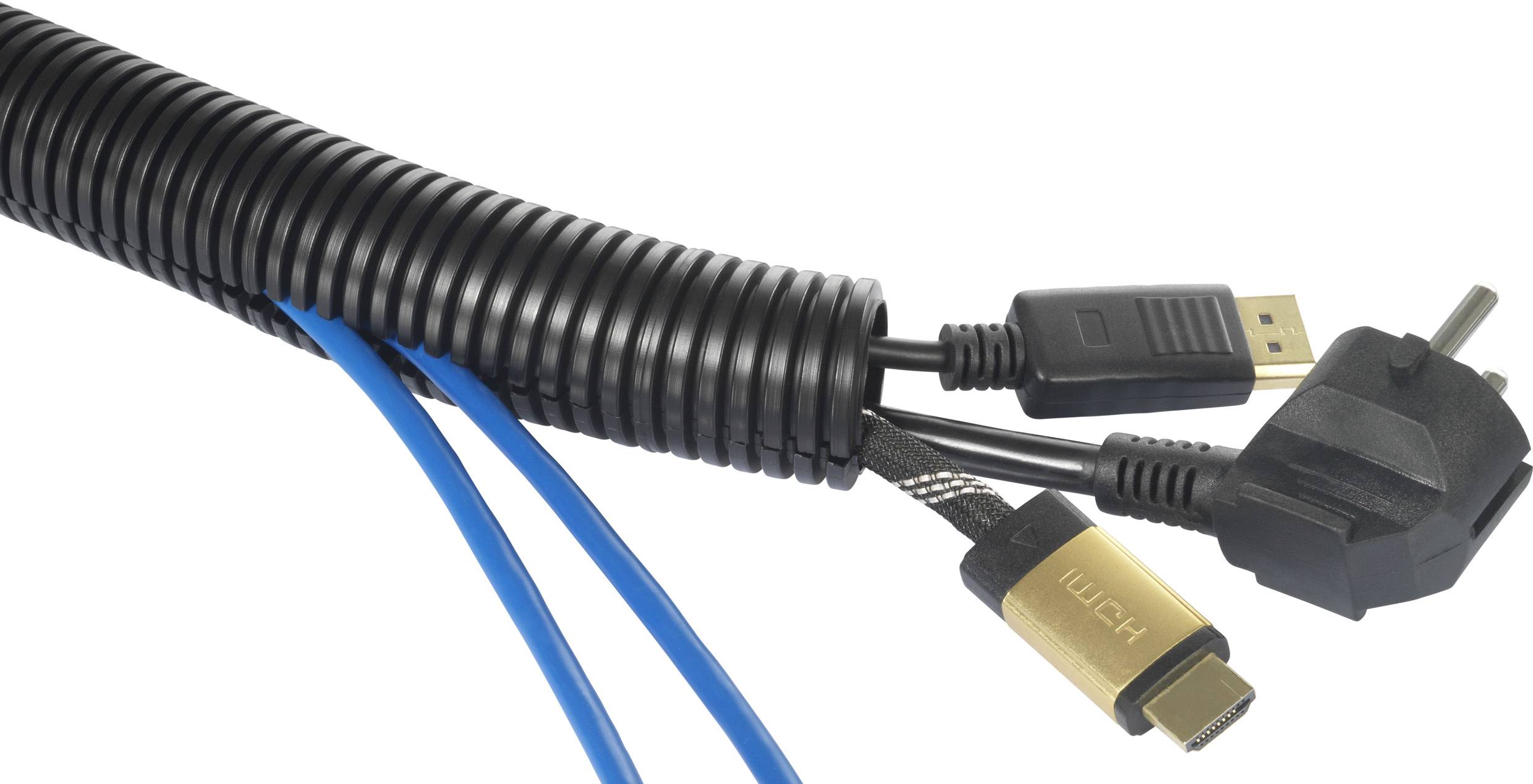 TRU Components 1593174 TC-CRR24P203 Wellrohr Schwarz 24.30mm Meterware