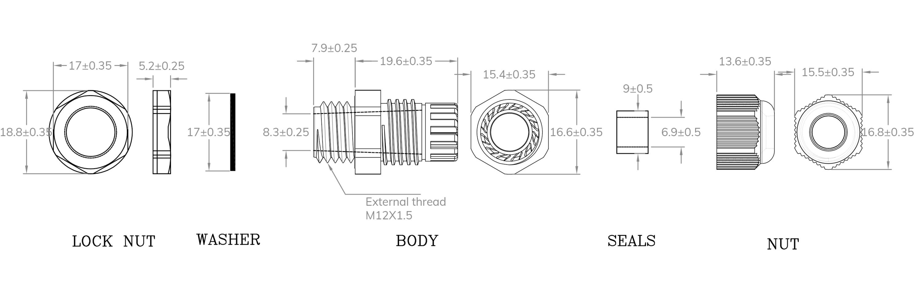 TRU Components 1593299 Kabelverschraubung M12 Polyamid Schwarz (RAL 9005)