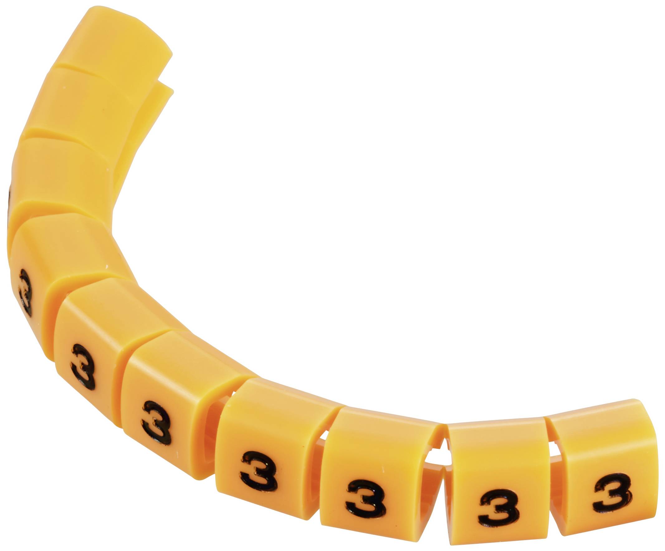 TRU Components TC-MB1/3203 Kennzeichnungsclip Aufdruck 3 Außendurchmesser-Bereich 3 bis 3.60 mm