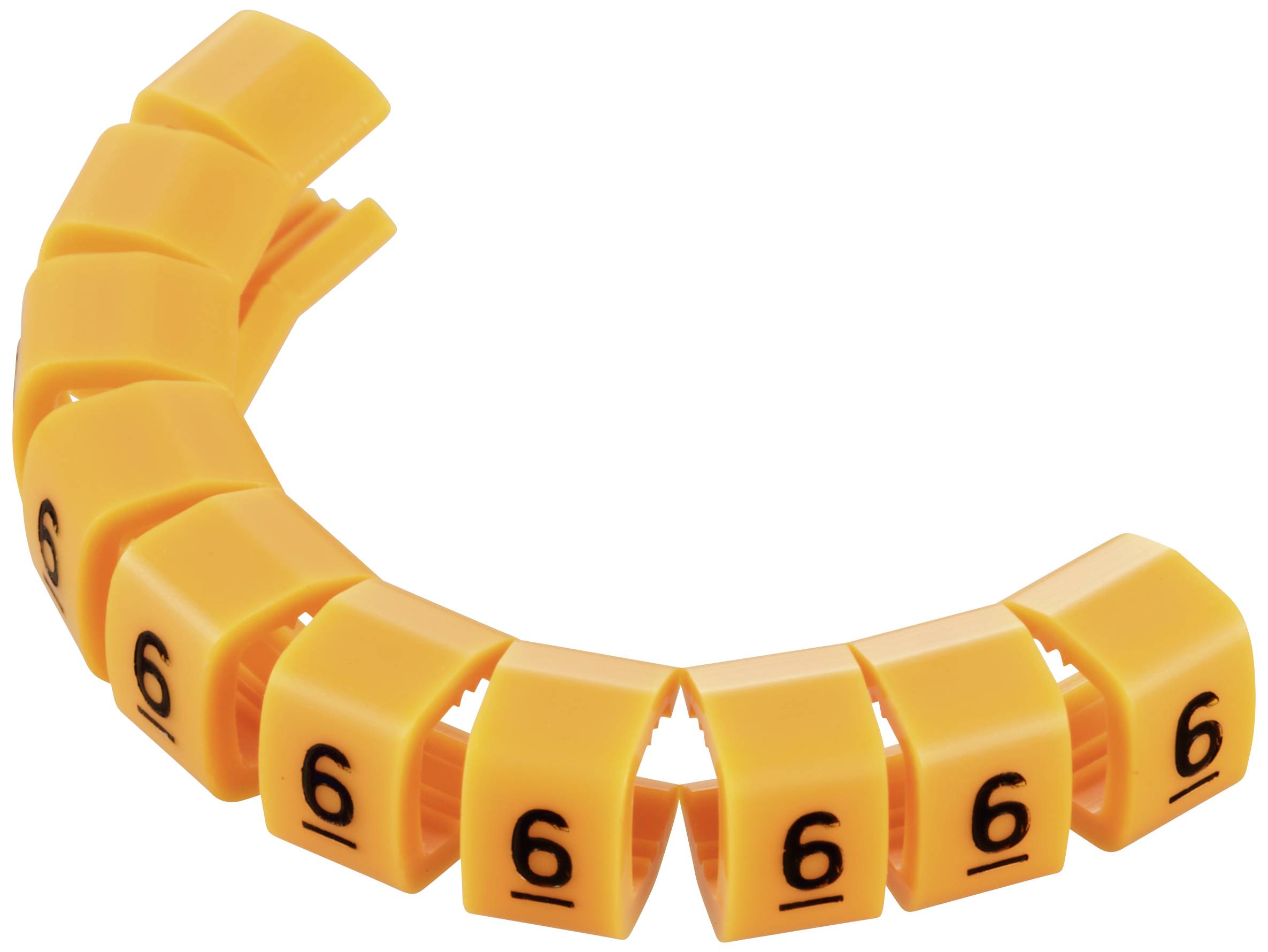 TRU Components TC-MB2/6203 Kennzeichnungsclip Aufdruck 6 Außendurchmesser-Bereich 4 bis 5.10mm