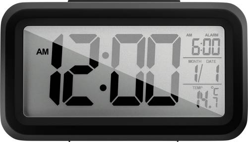 Mebus 42435 Quarz Wecker Schwarz Großes Display