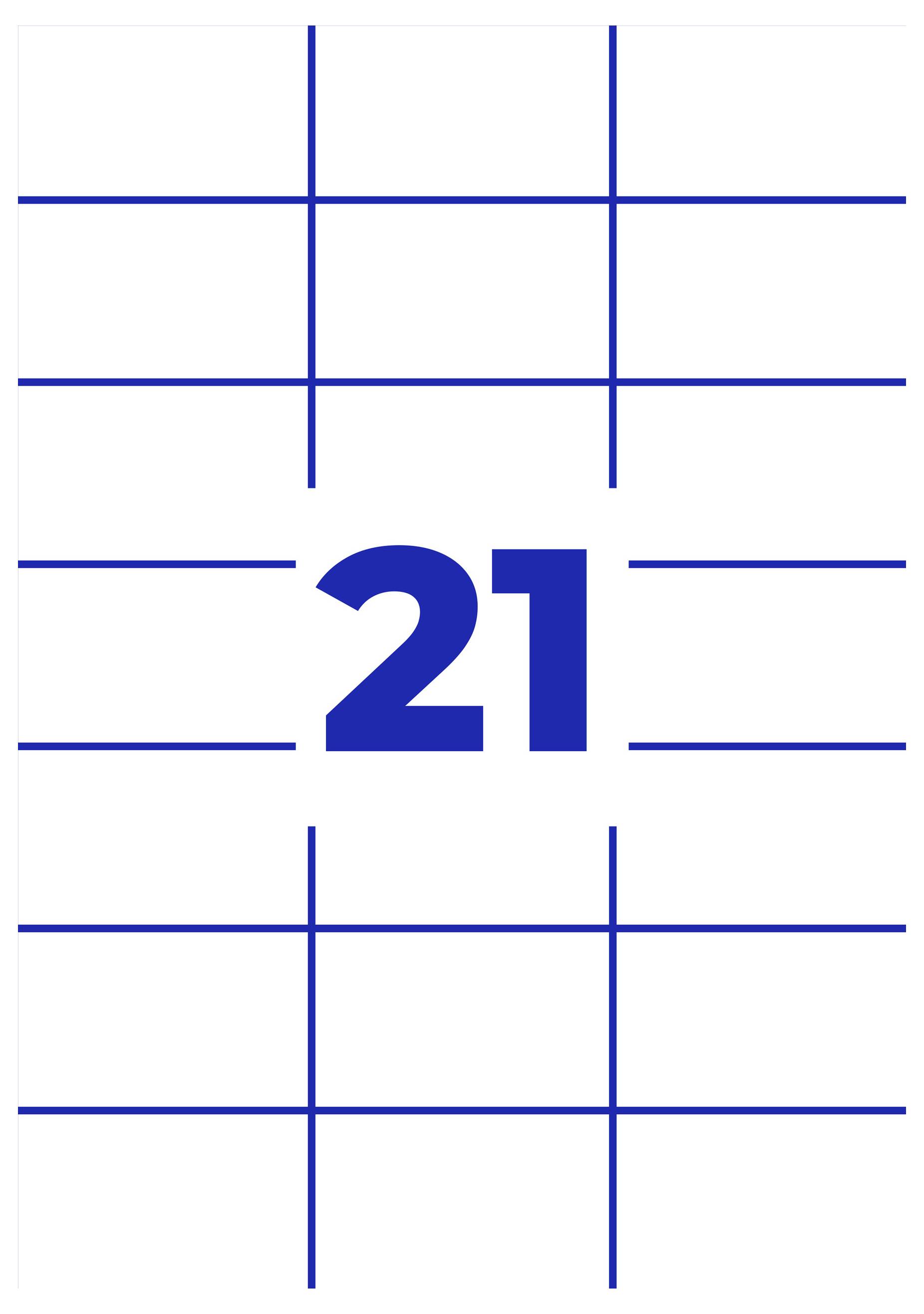 Blaues Kalender-Icon mit der Zahl '21' in der Mitte und Liniengitter im Hintergrund.